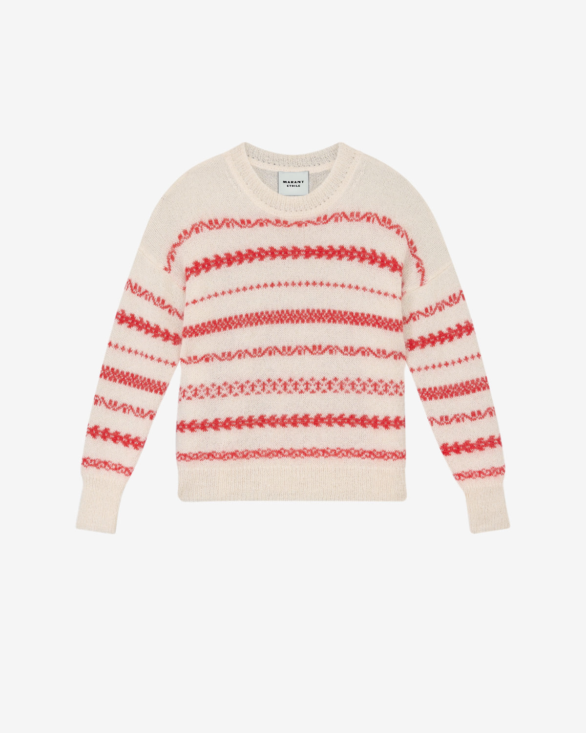 Aretha striped brushed mohair sweater - Ecru and red - Woman - 5