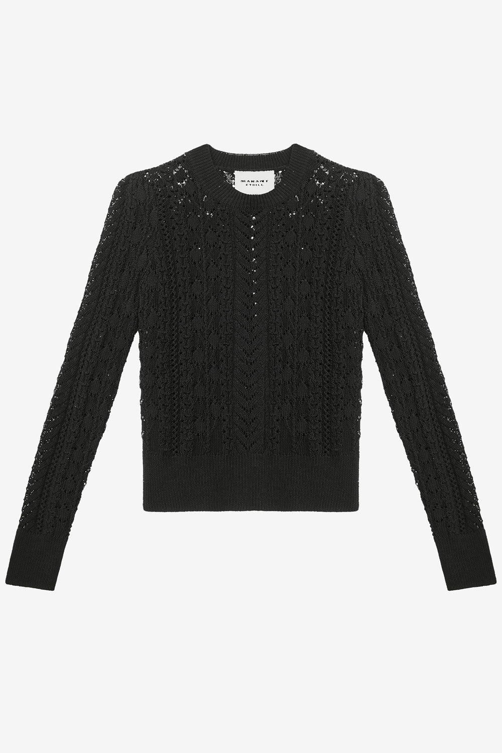 Adonis fitted openwork knit sweater - Black - Woman - 1