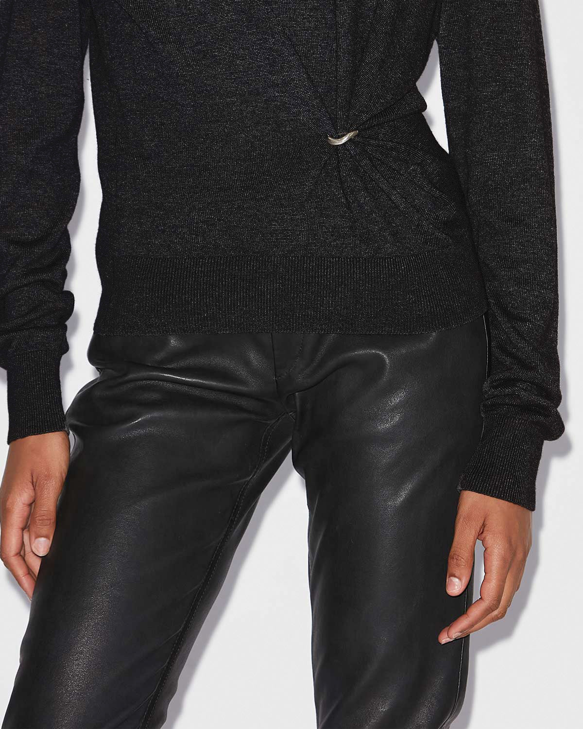 Cosima draped knit sweater - Black - Woman - 2