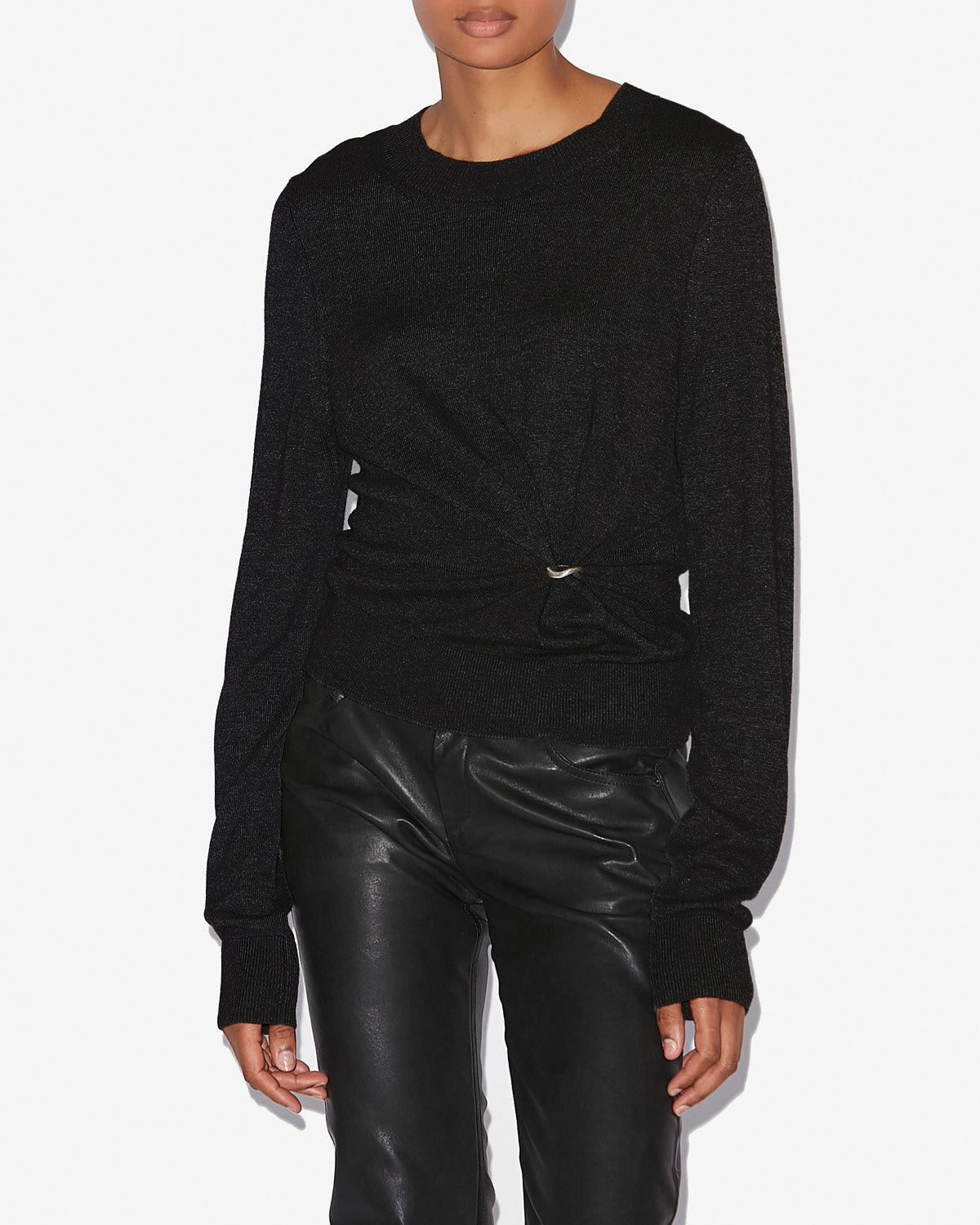 Cosima draped knit sweater - Black - Woman - 3
