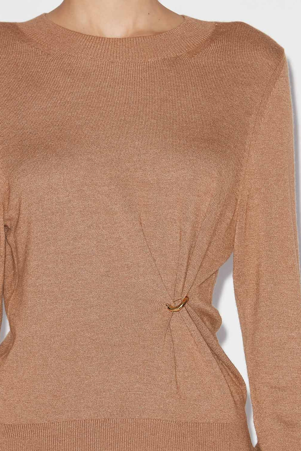Cosima draped knit sweater - Camel - Woman - 3