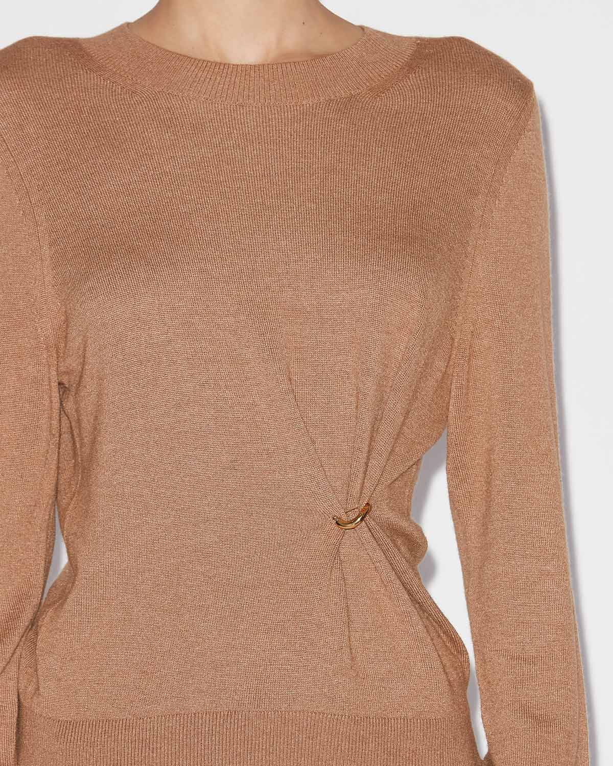 Cosima draped knit sweater - Camel - Woman - 2