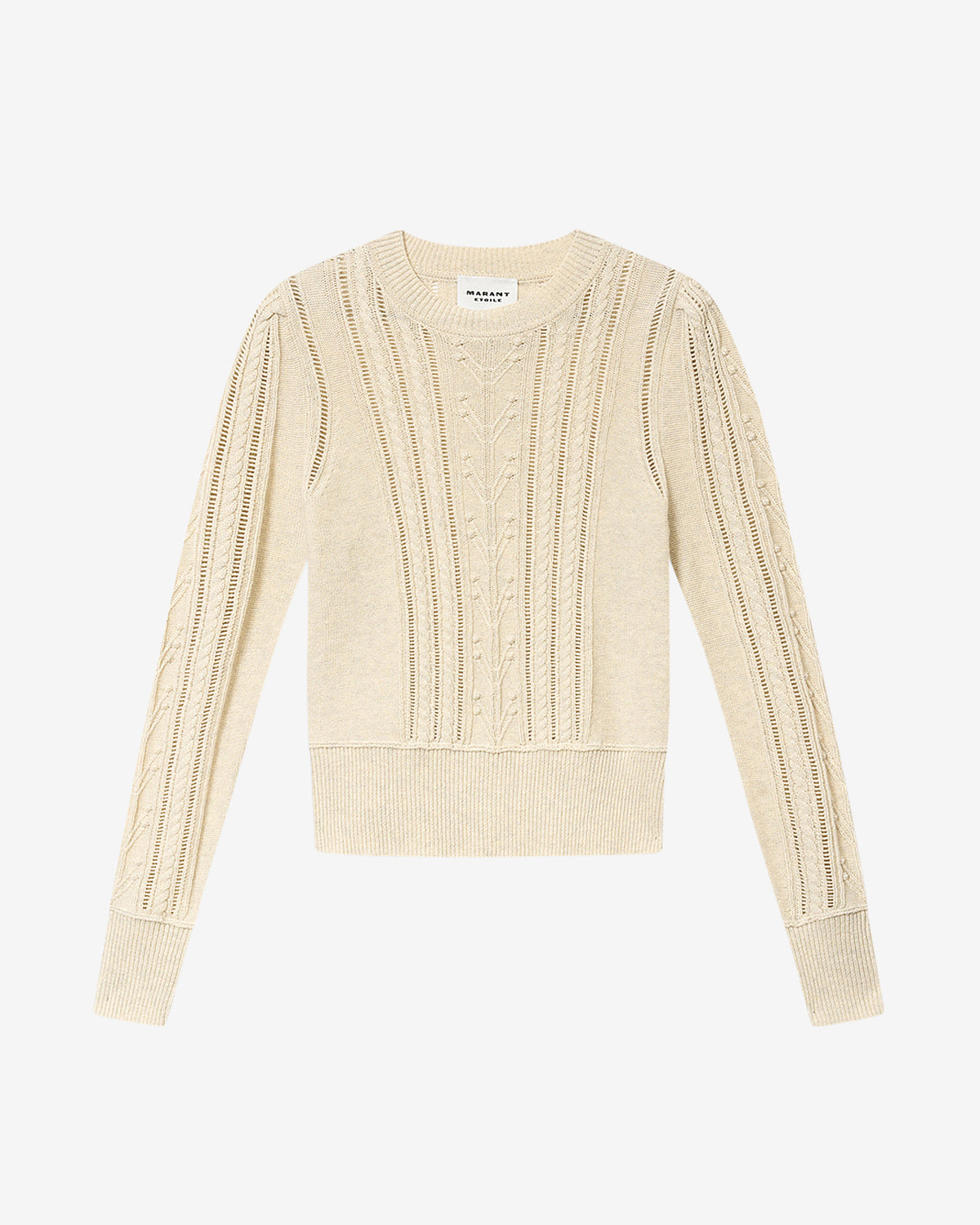 Kalyn openwork cotton blend sweater - Light gray - Woman - 5