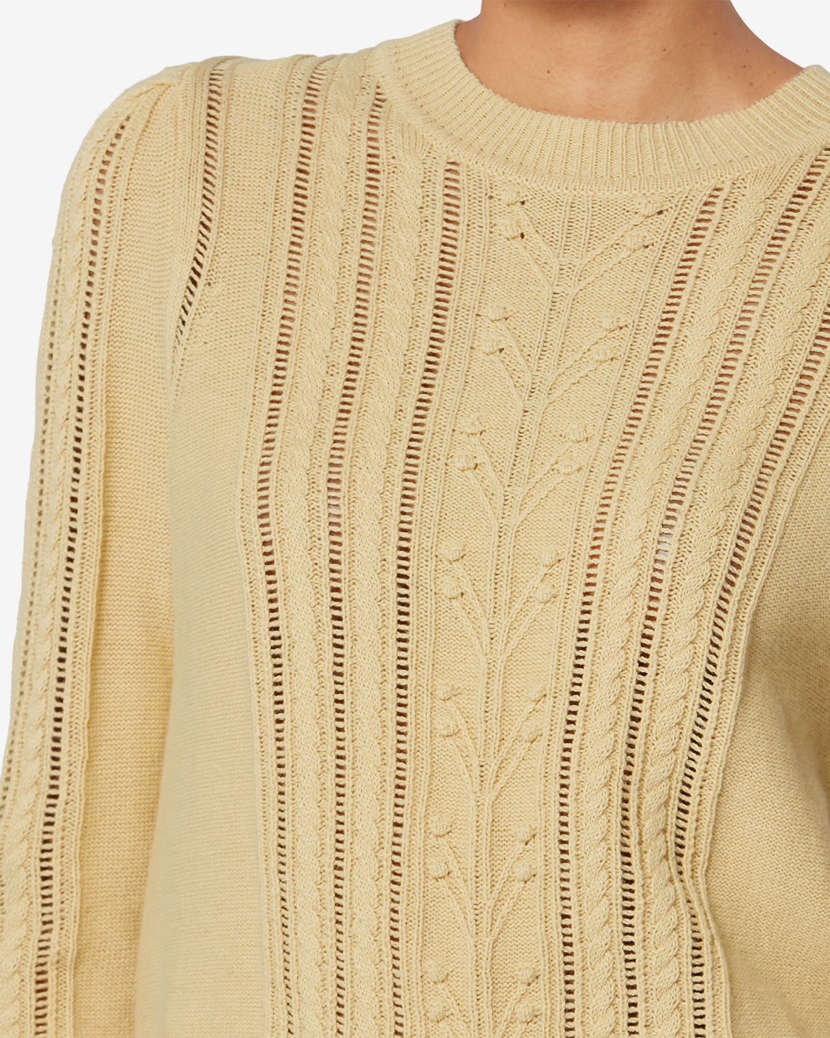 Pullover kalyn aus durchbrochenem baumwollmix - Hellgelb - Woman - 2