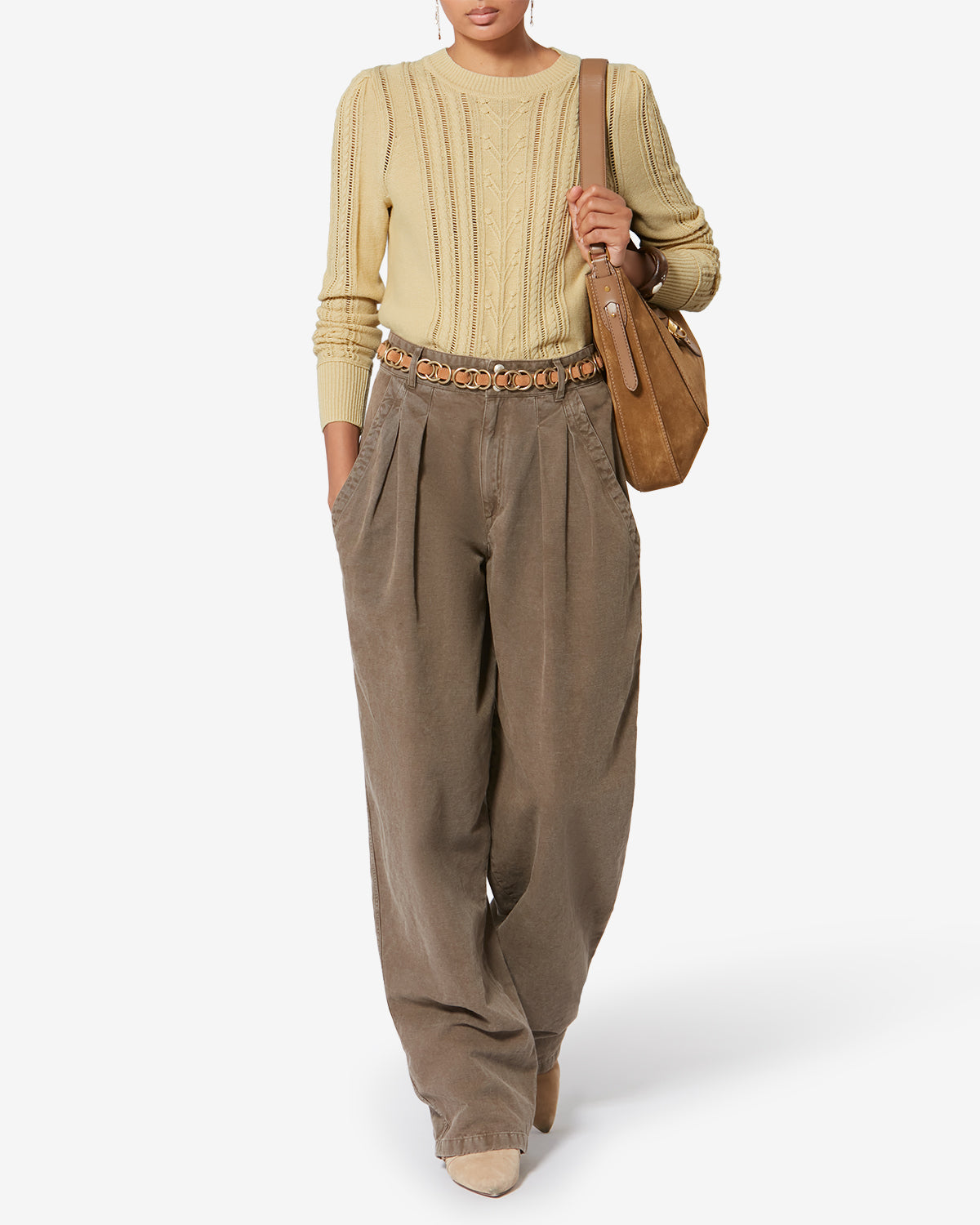 Pullover kalyn aus durchbrochenem baumwollmix - Hellgelb - Woman - 1