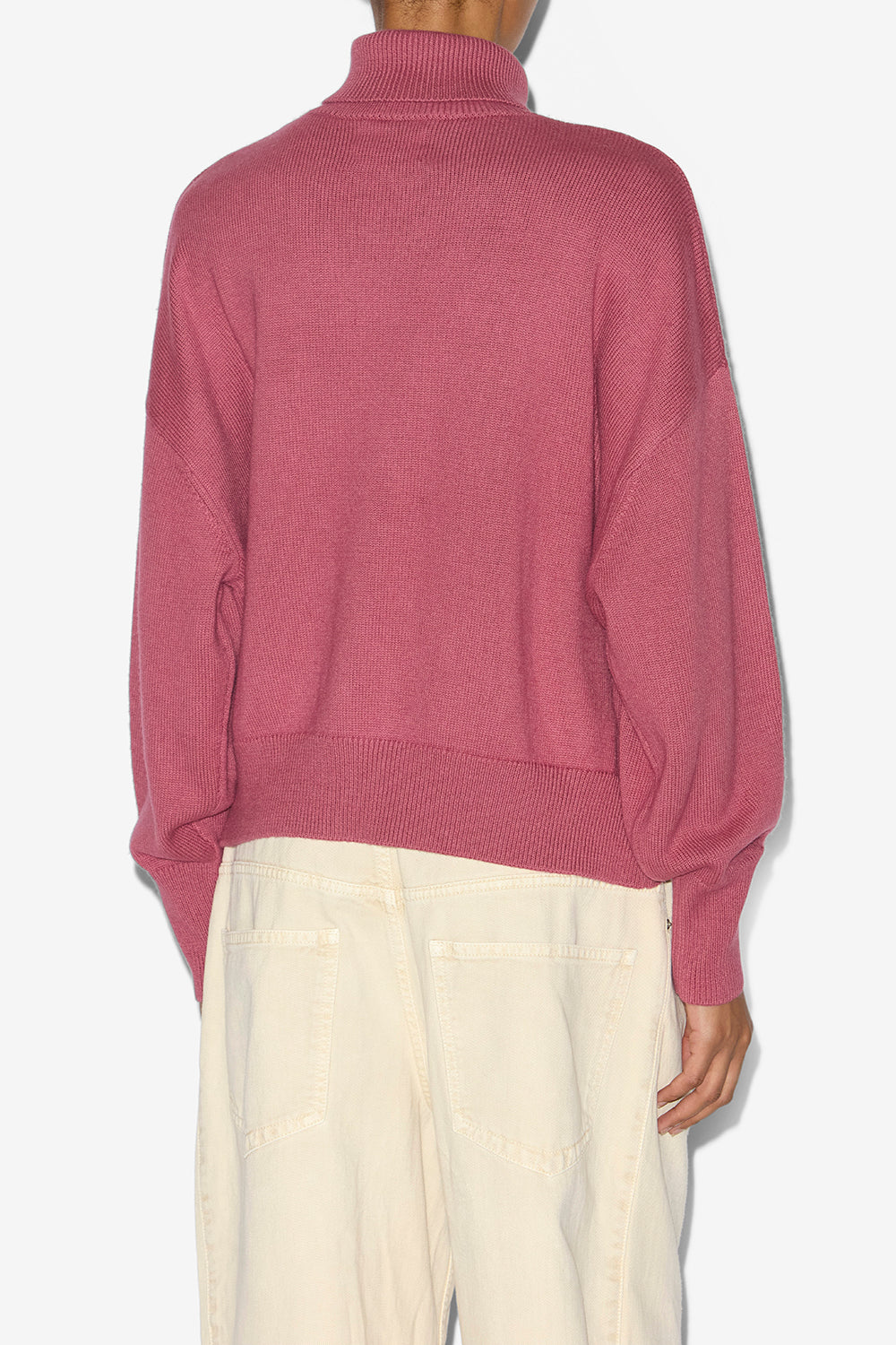 Nasha wool and cotton stand-up collar sweater - Antique pink - Woman - 5