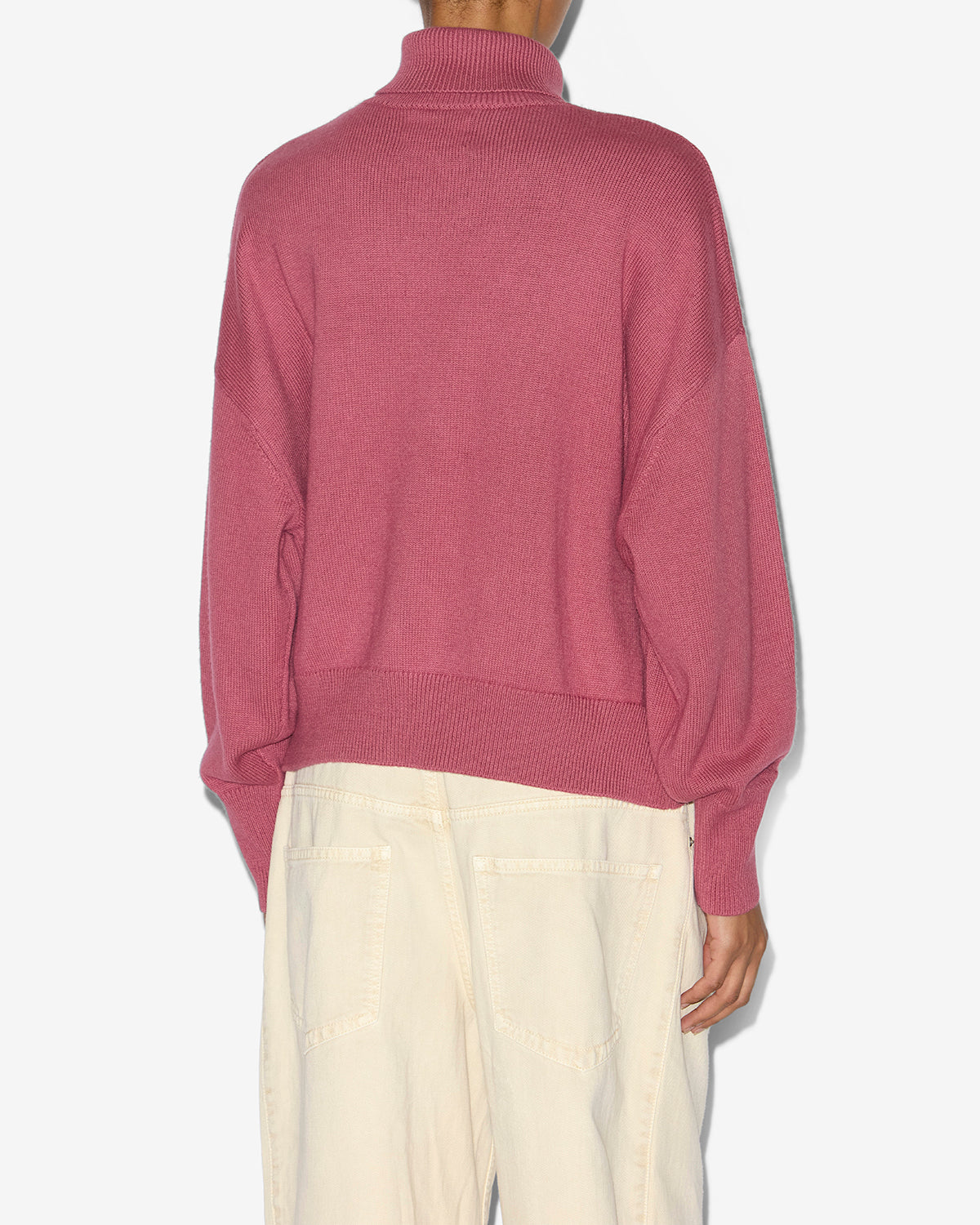 Nasha wool and cotton stand-up collar sweater - Antique pink - Woman - 4