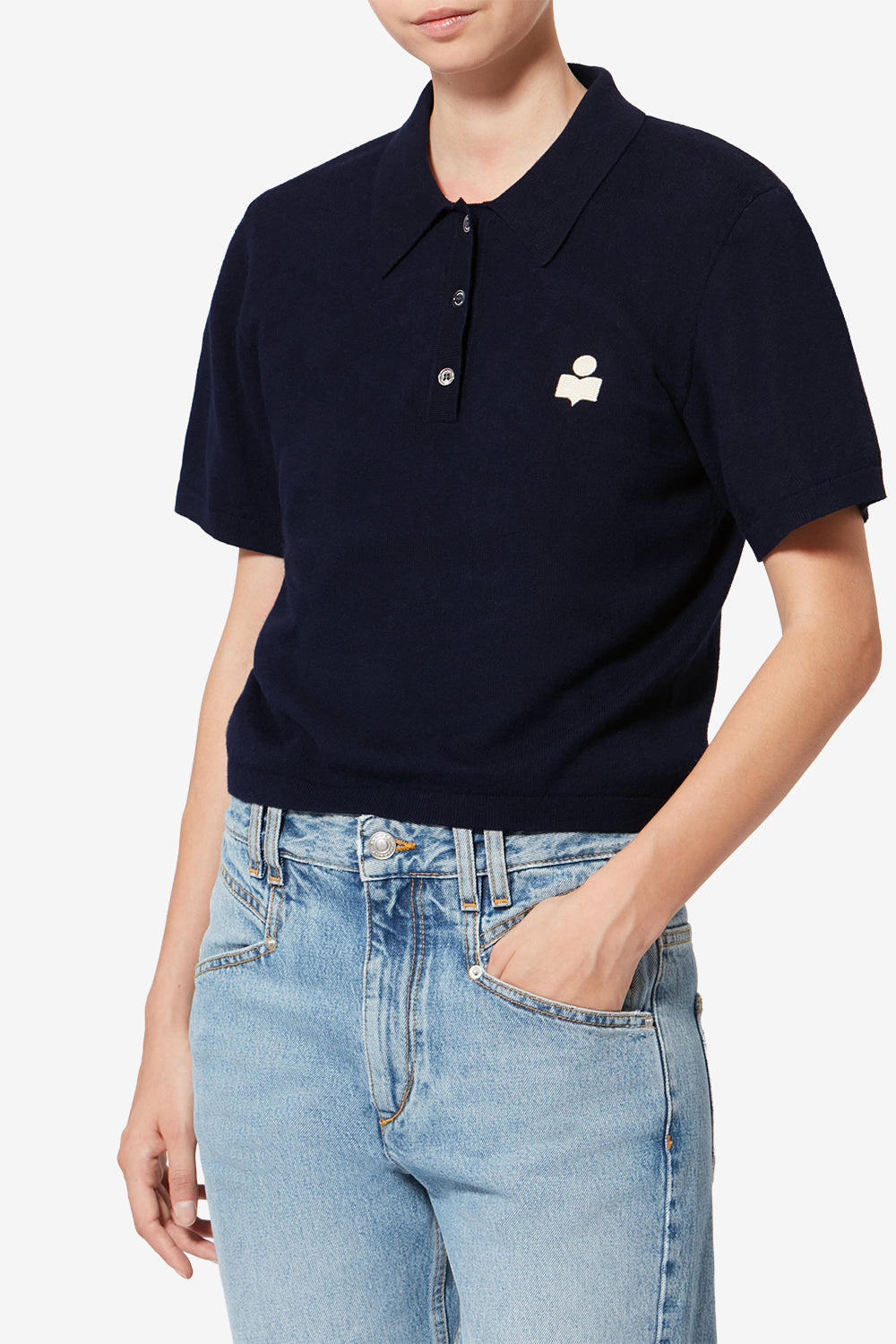 Polo althea in cotone e lana con logo - Midnight - Woman - 4