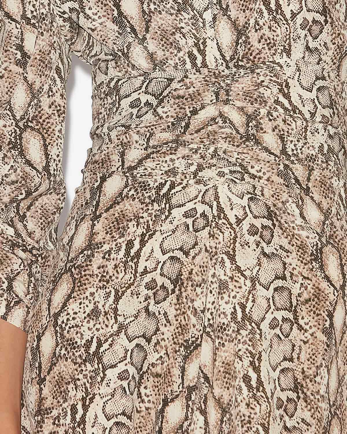 Vestido albini midi fruncido en mezcla de seda - Natural - Woman - 2