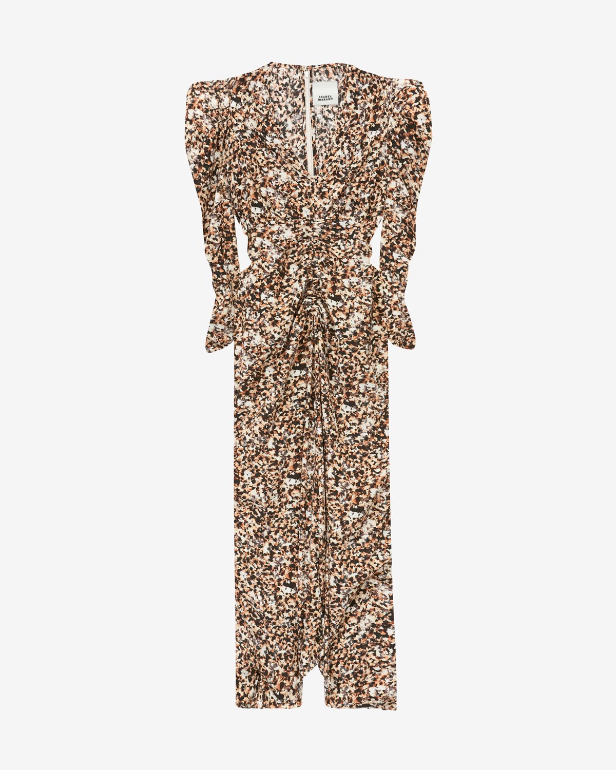 Gerafftes midikleid albini aus seidenmischgewebe - Ochre-ecru - Woman - 4