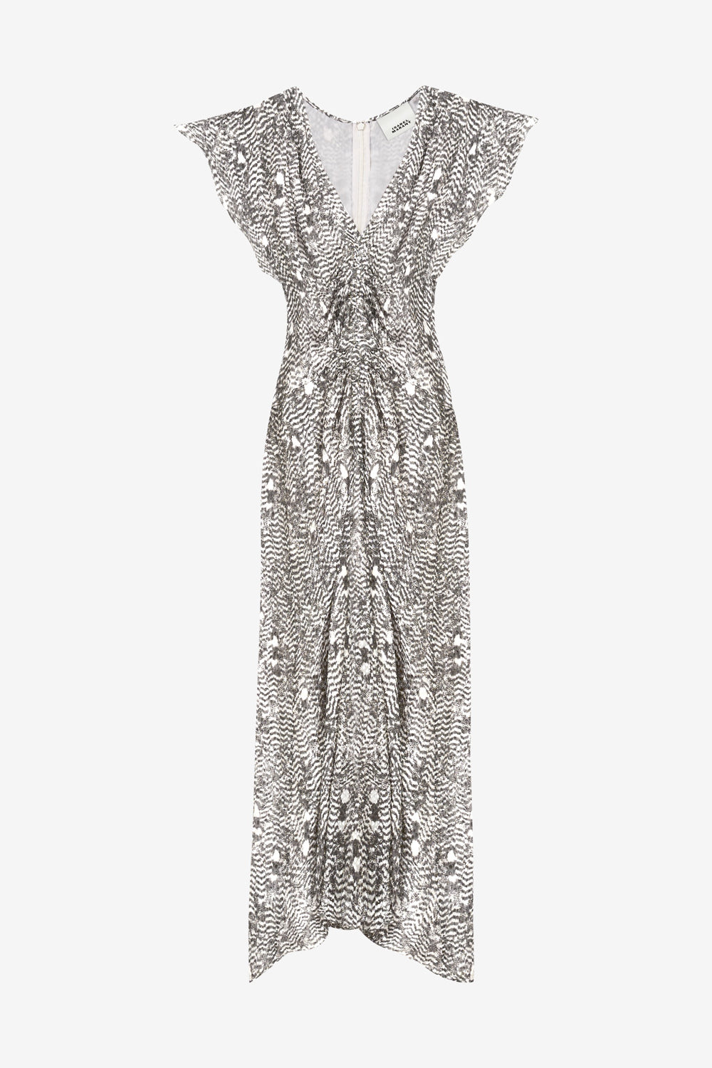 Abito midi lyndsay in velluto dévoré - Black and ecru - Woman - 1