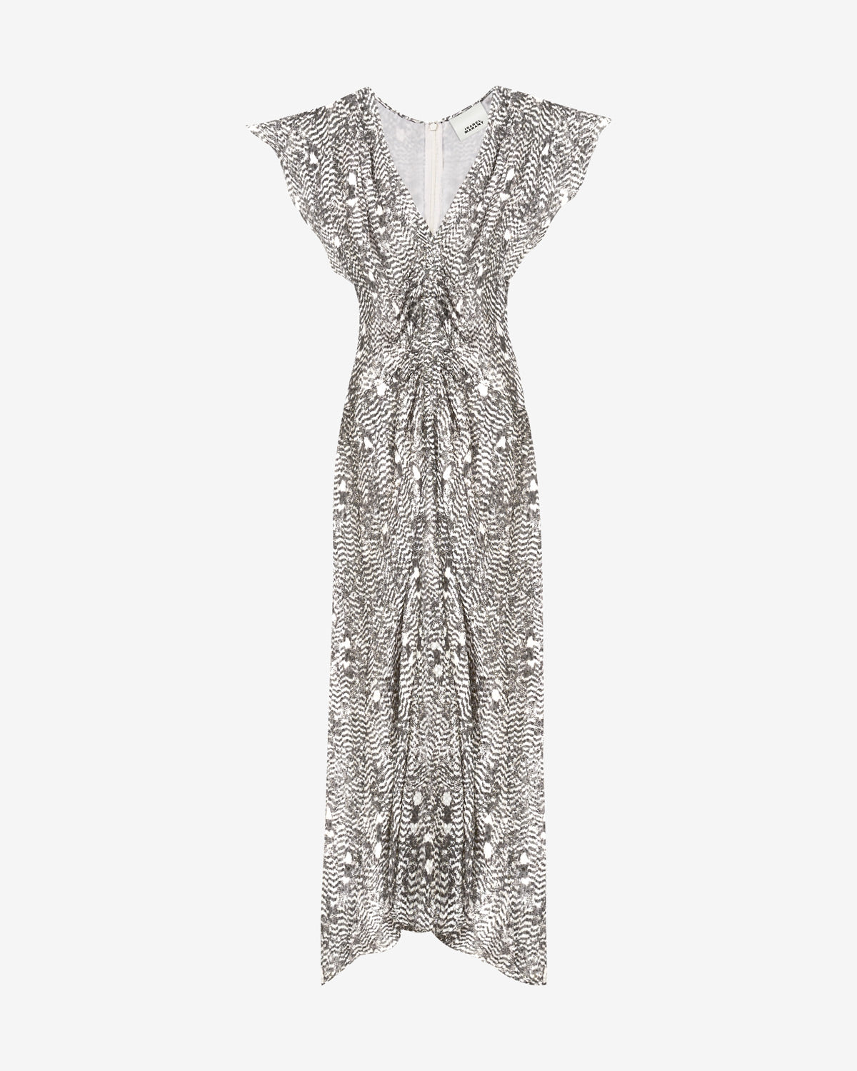 Robe midi lyndsay en velours dévoré - Noir et écru - Woman - 4