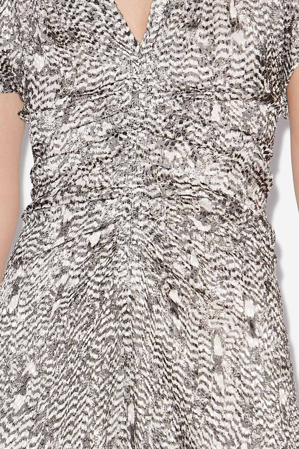 Abito midi lyndsay in velluto dévoré - Black and ecru - Woman - 3