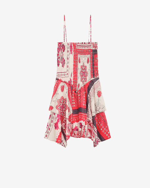 ANKA DRESS Woman red and ecru | ISABEL MARANT Official