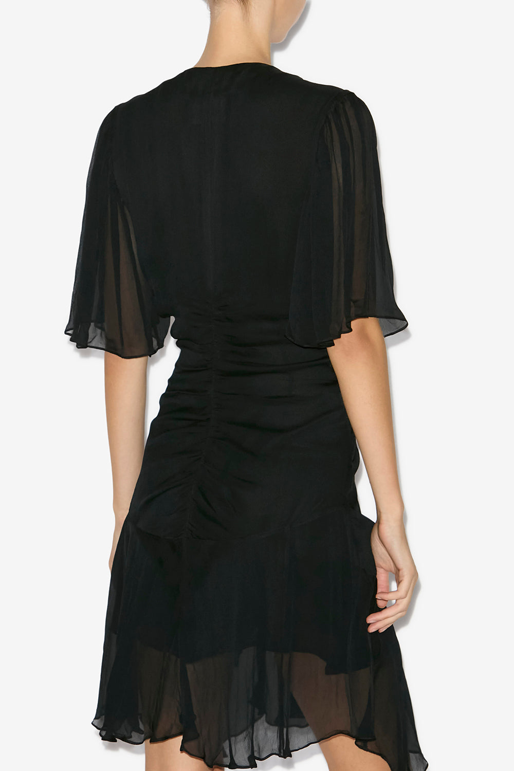 Robe courte vivienne en mousseline  - Noir - Woman - 5