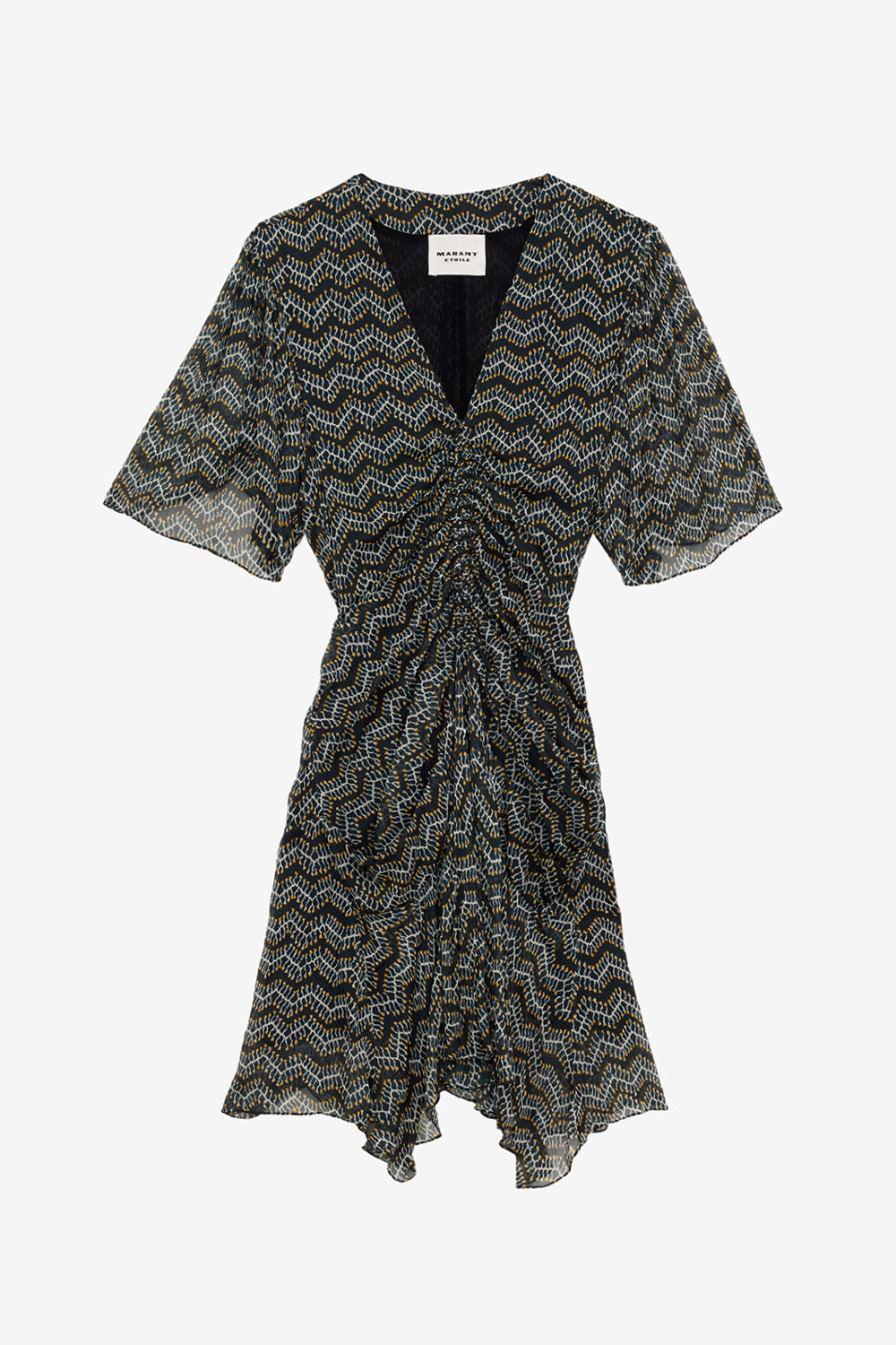 Vivienne short printed muslin dress - Black - Woman - 1