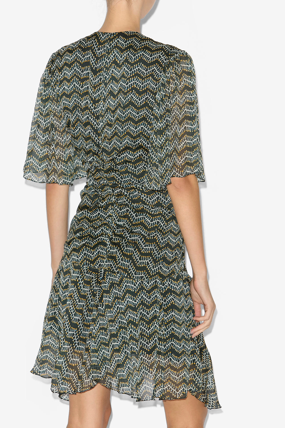 Vivienne short printed muslin dress - Black - Woman - 5