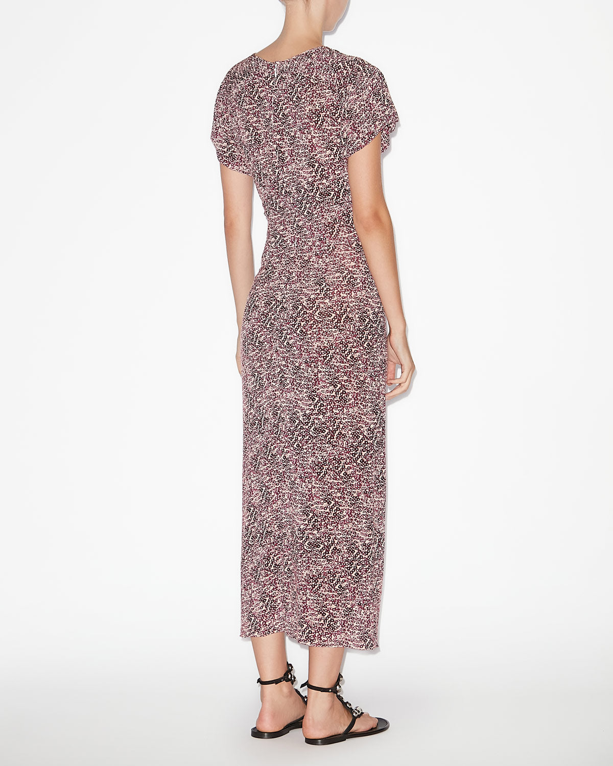 Terena プリント入りジャージー ミディ丈ドレス - Purple-ecru - Woman - 3