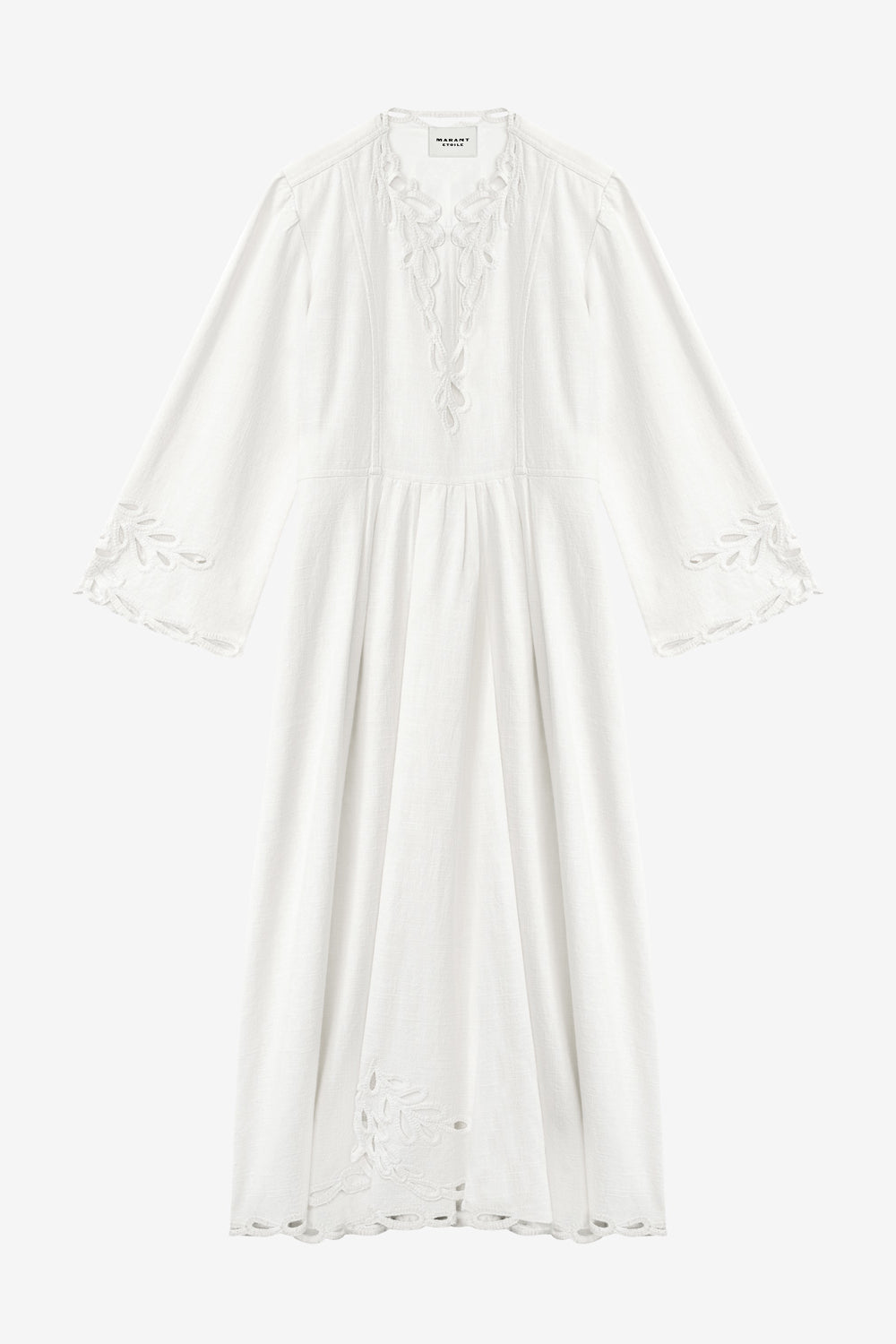 Abito lungo tianny con ricami traforati - Bianco - Woman - 1