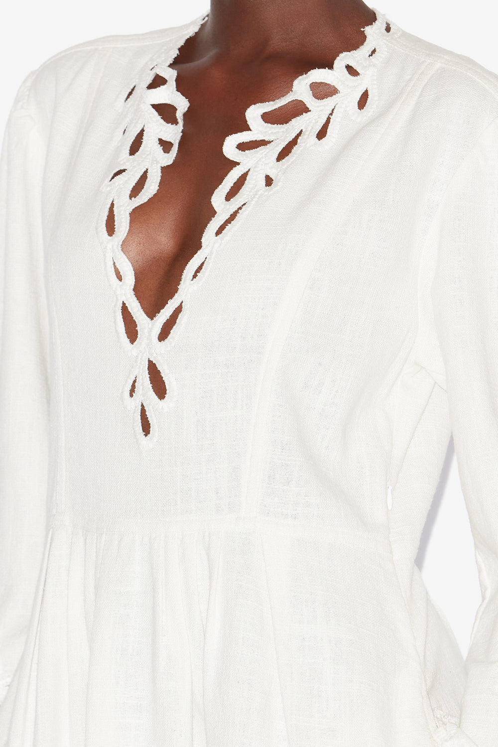 Abito lungo tianny con ricami traforati - Bianco - Woman - 3