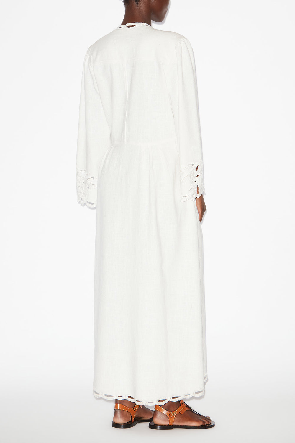 Abito lungo tianny con ricami traforati - Bianco - Woman - 4