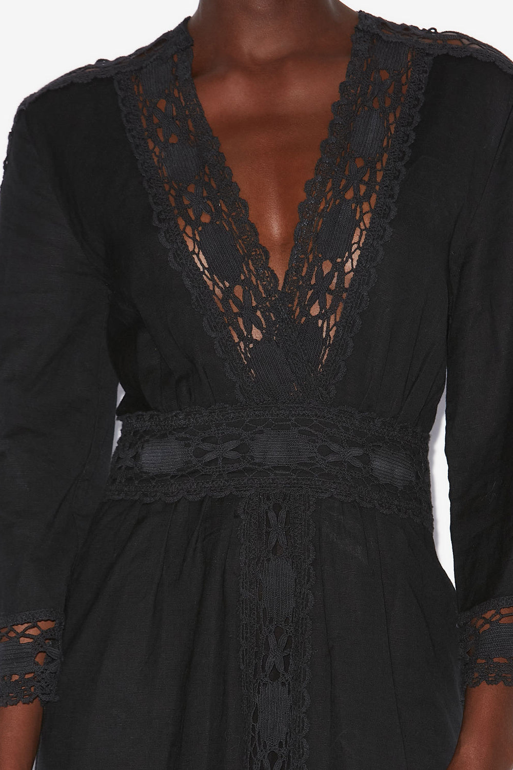 Robe longue veona en coton et lin mélangés - Noir - Woman - 3