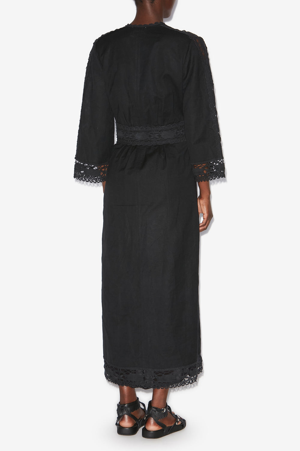 Robe longue veona en coton et lin mélangés - Noir - Woman - 4