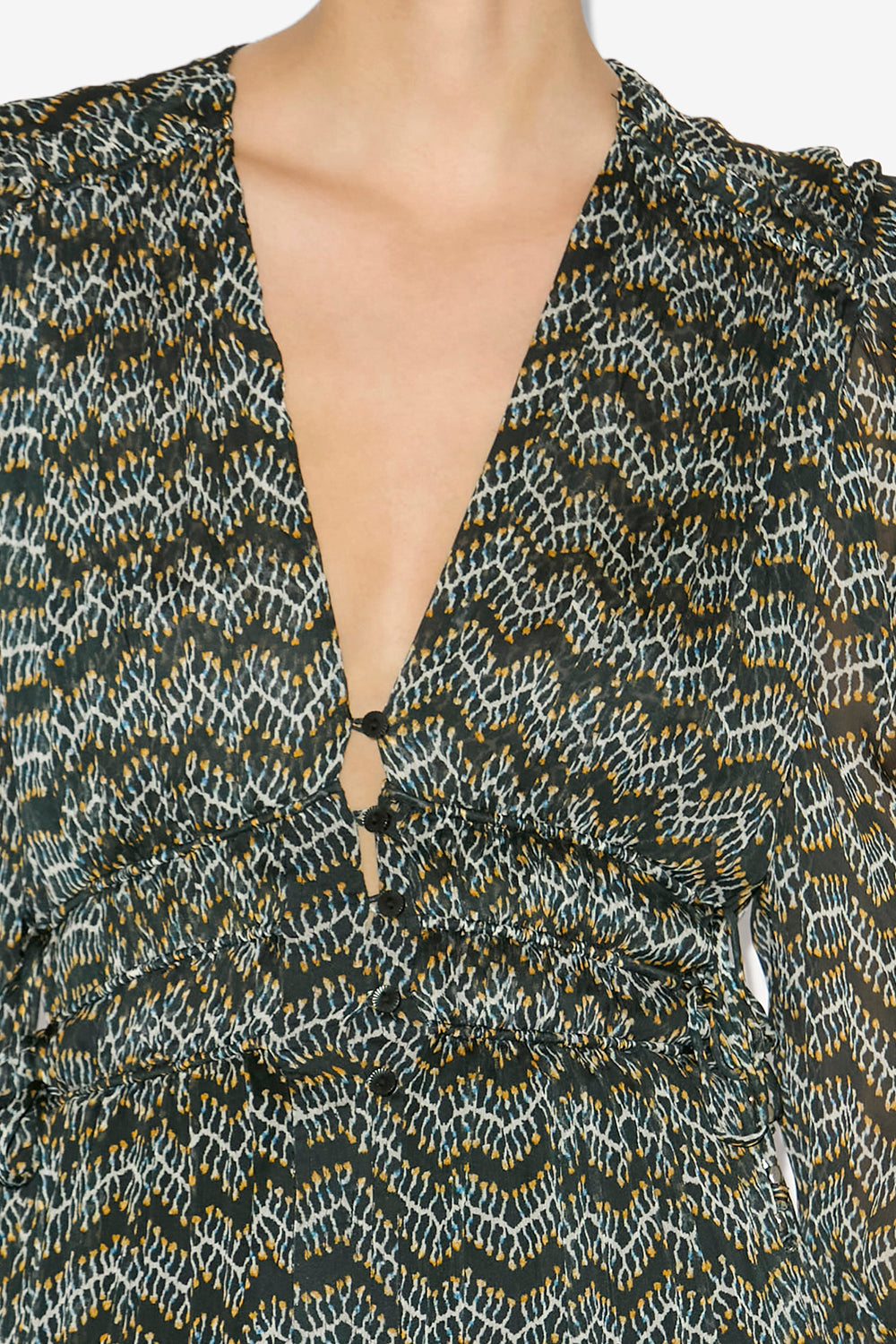 Abito lungo amara in mussola arricciata - Nero lavato - Woman - 3