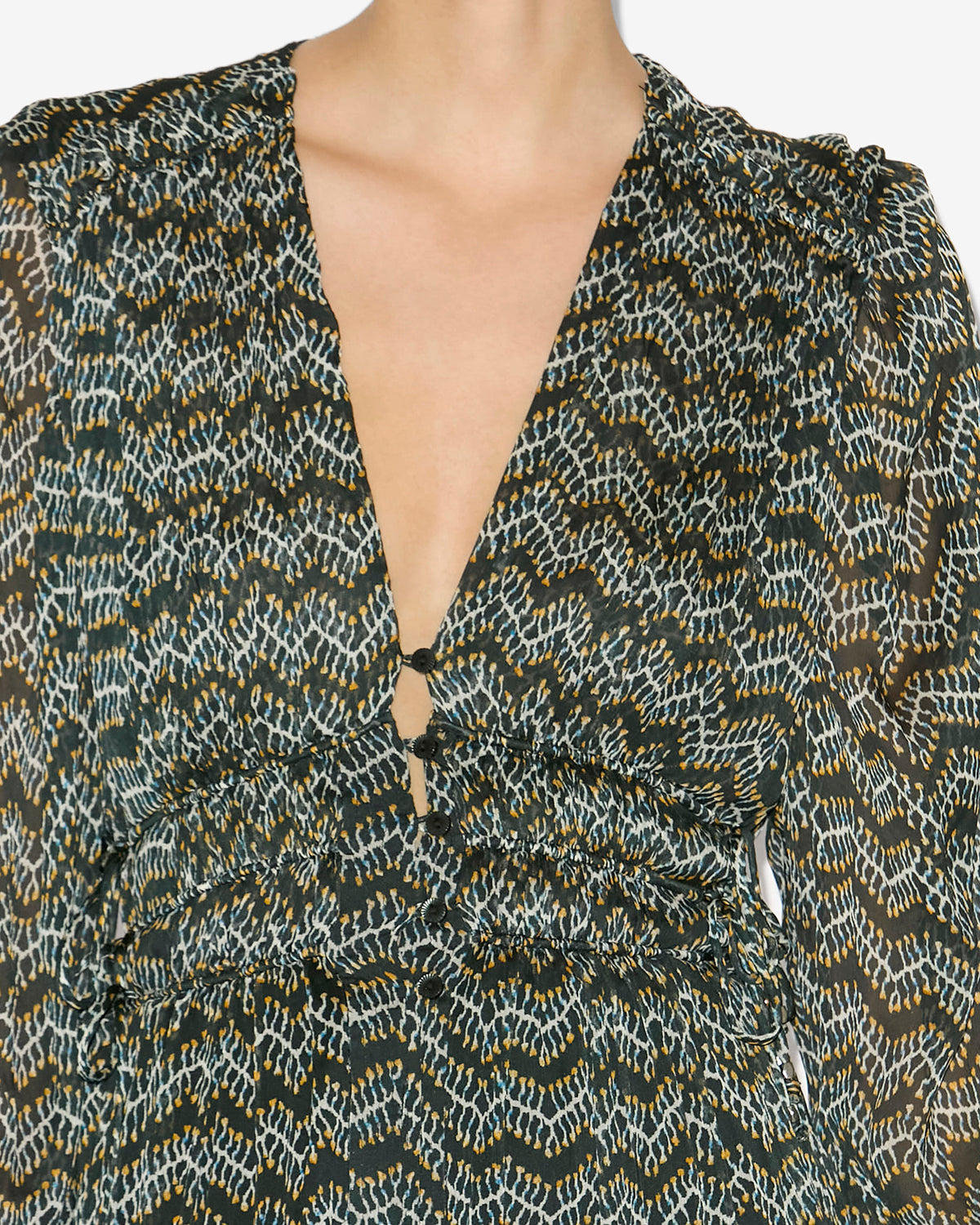 Amara long gathered muslin dress - Black - Woman - 2