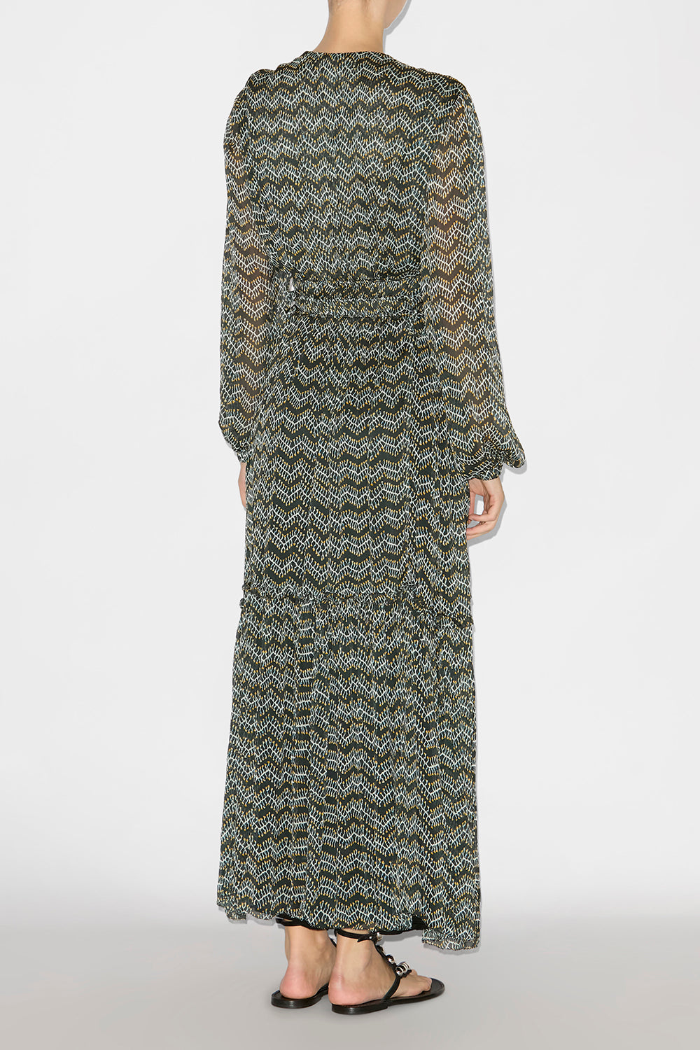 Abito lungo amara in mussola arricciata - Nero lavato - Woman - 4