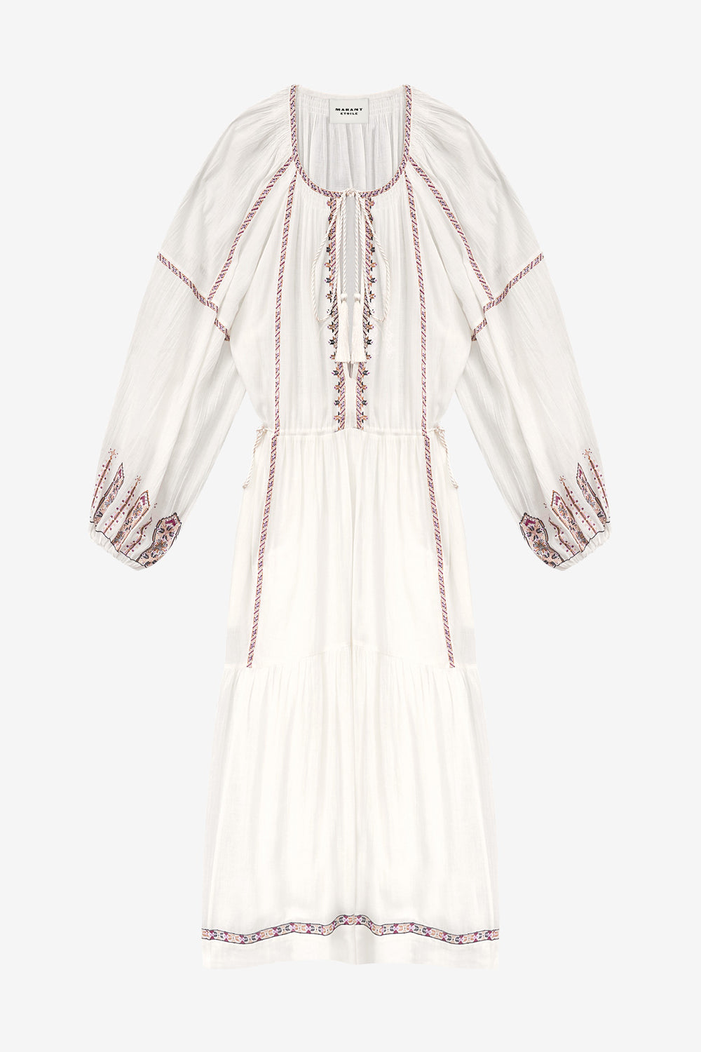 Robe longue florenza en gaze brodée - Écru-ocre - Woman - 1