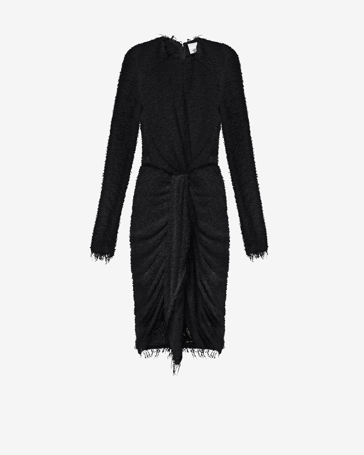 Ophelie draped bouclé jersey dress - Black - Woman - 4