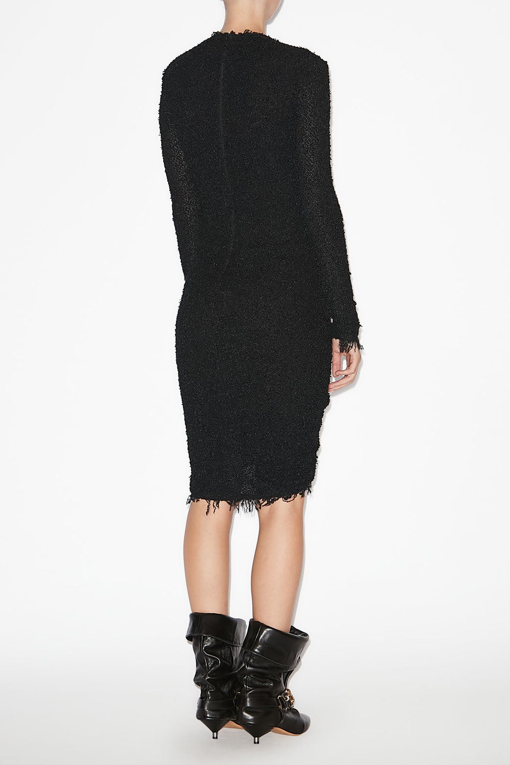 Abito drappeggiato ophelie in jersey bouclé - Nero - Woman - 4