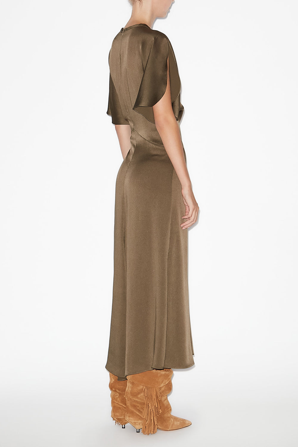 Robe longue keany en satin - Bronze - Woman - 4