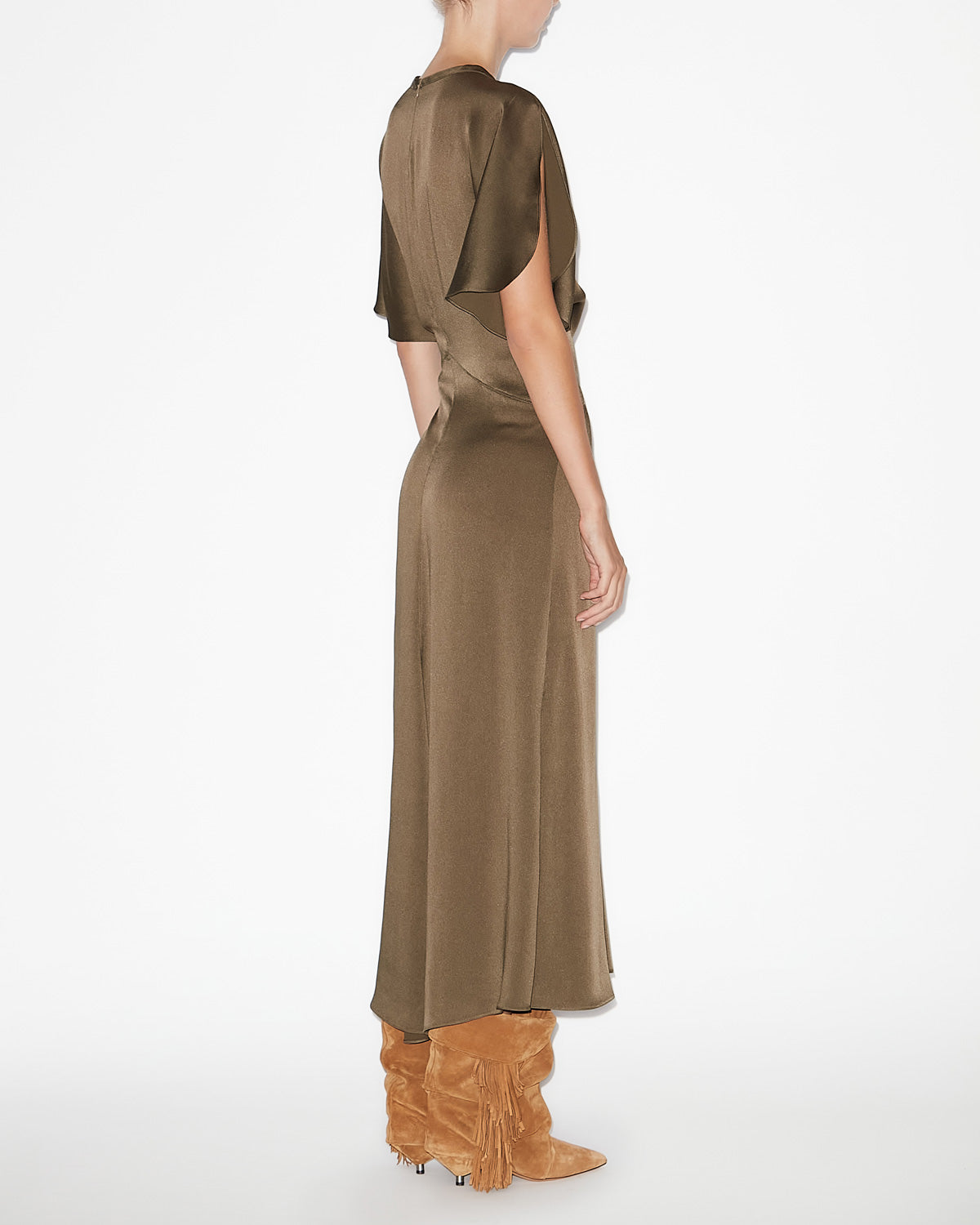 Langes kleid keany aus satin - Bronze - Woman - 3