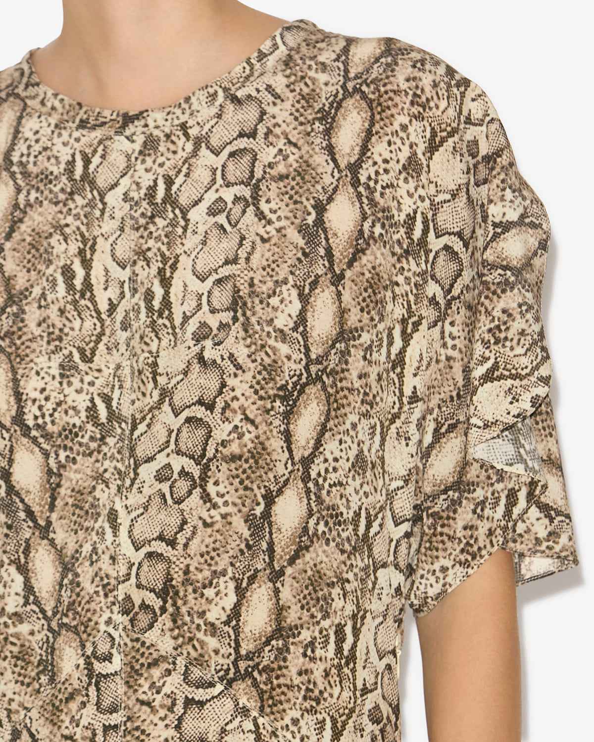 Keany long silk python print dress - Natural - Woman - 2