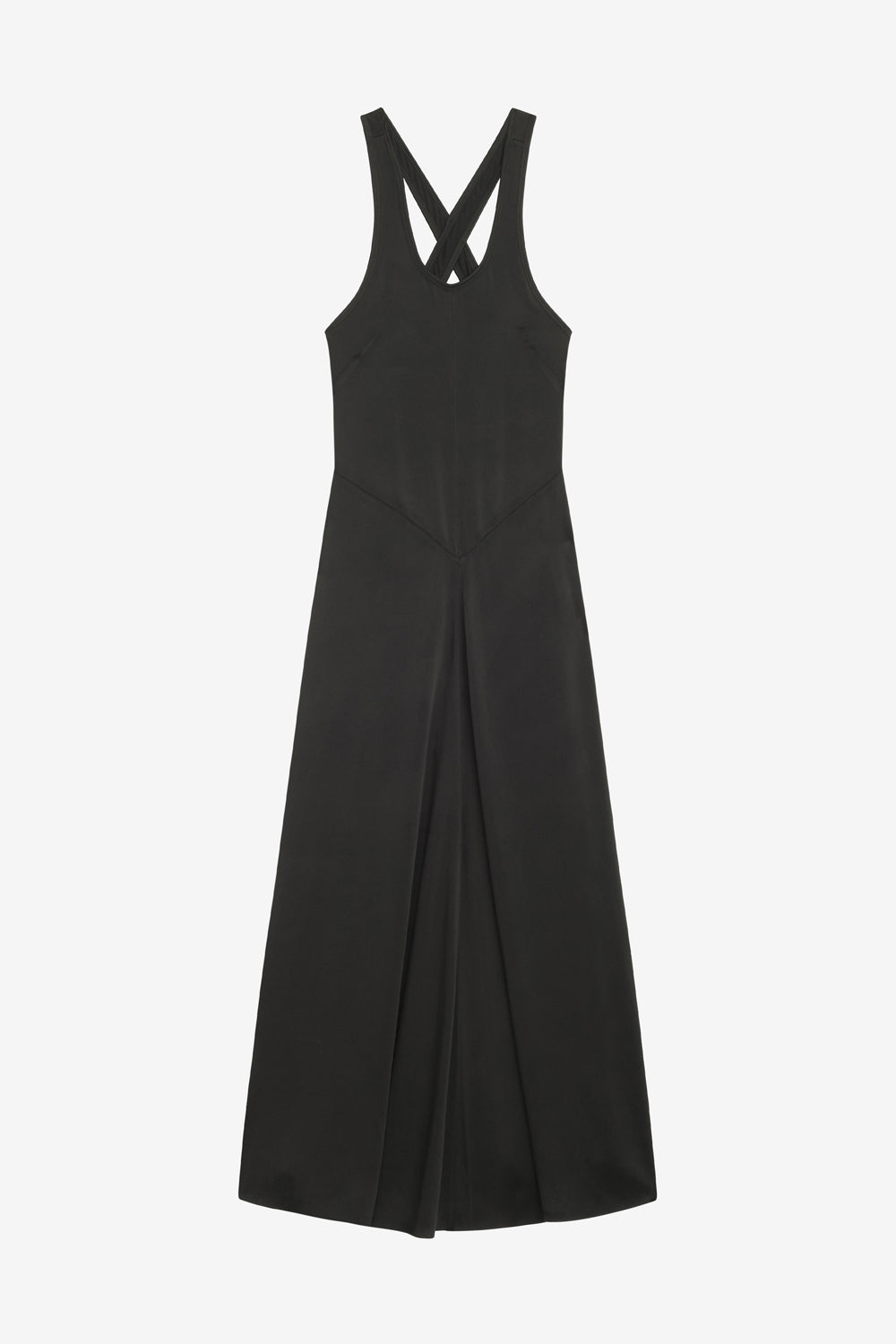 Vestido largo de satén kenza - Negro - Woman - 1