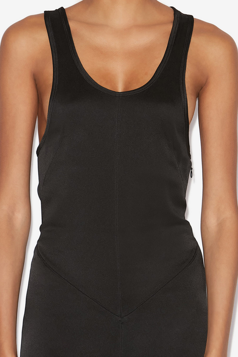 Vestido largo de satén kenza - Negro - Woman - 3