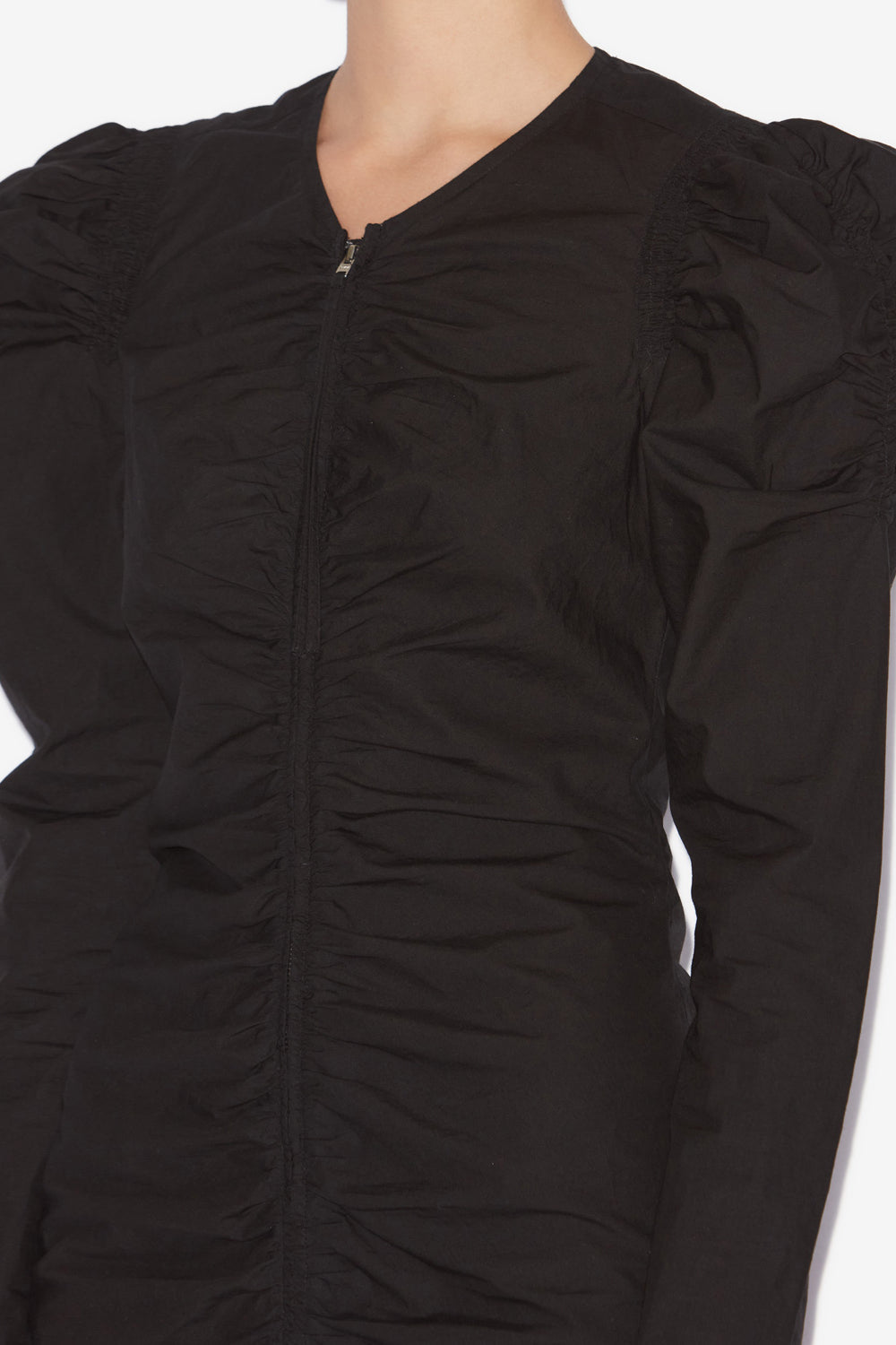 Robe courte zippée briali en coton crispy - Noir - Woman - 3