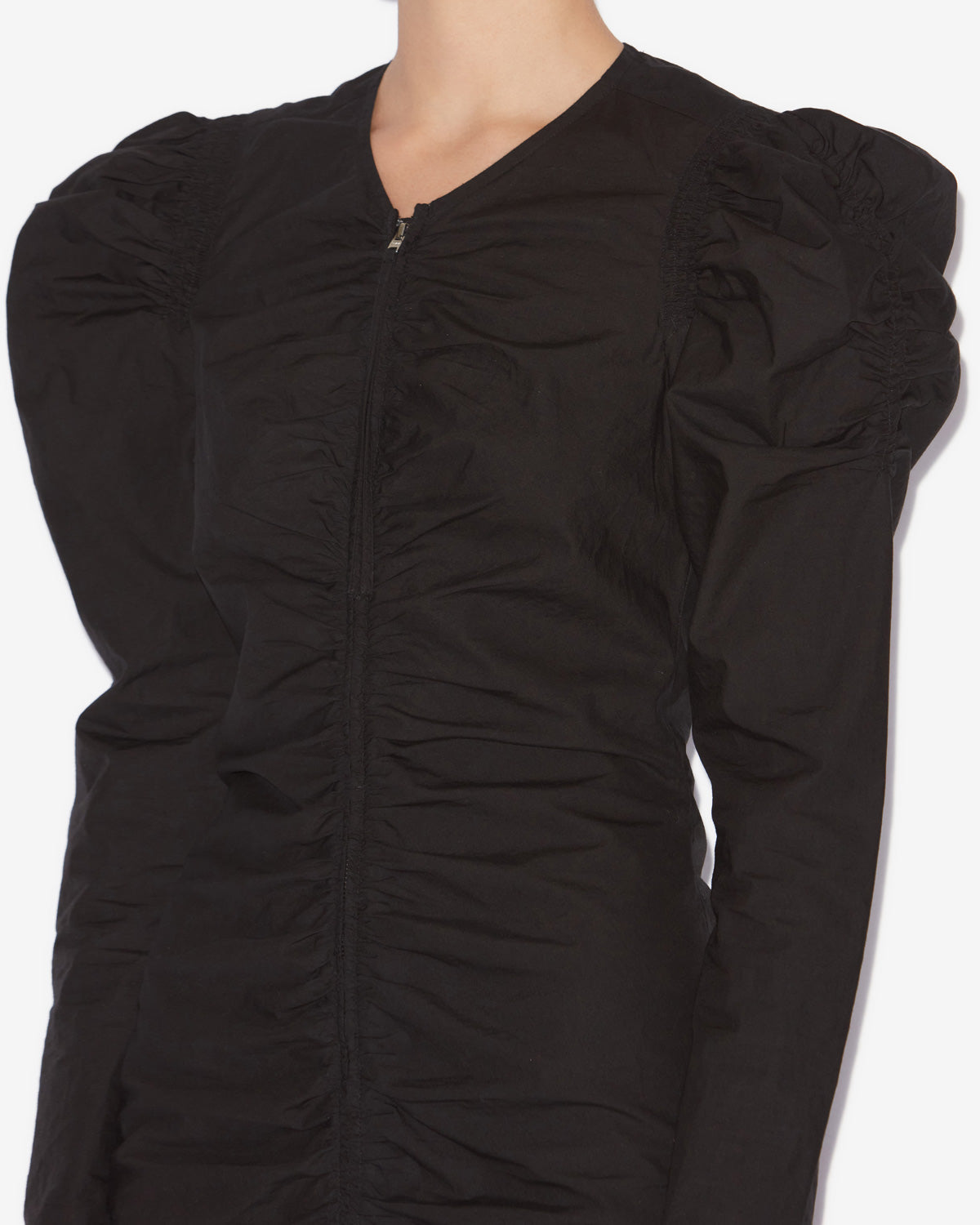 Robe courte zippée briali en coton crispy - Noir - Woman - 2