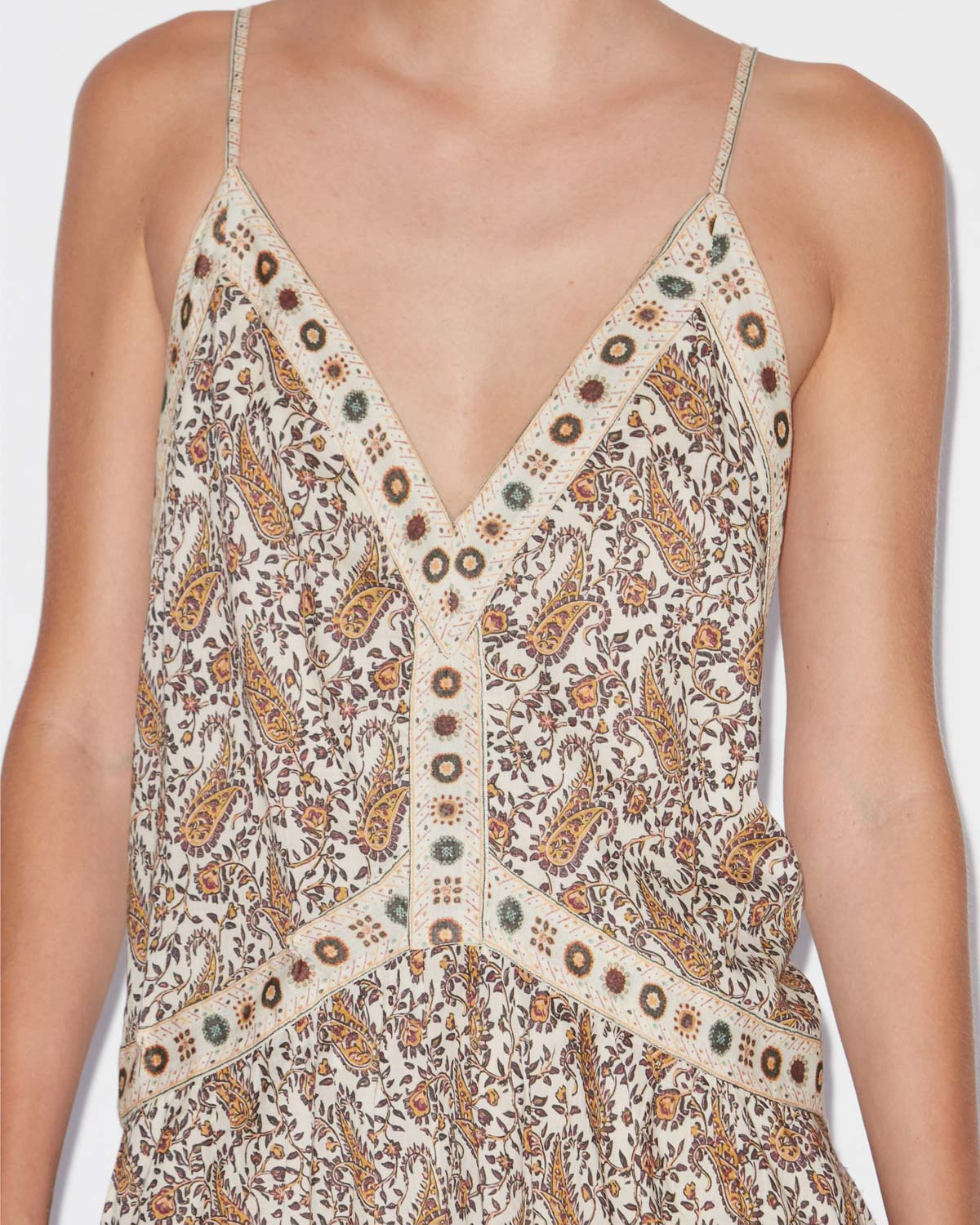 Robe courte danielle en voile de coton  - Écru - Woman - 2