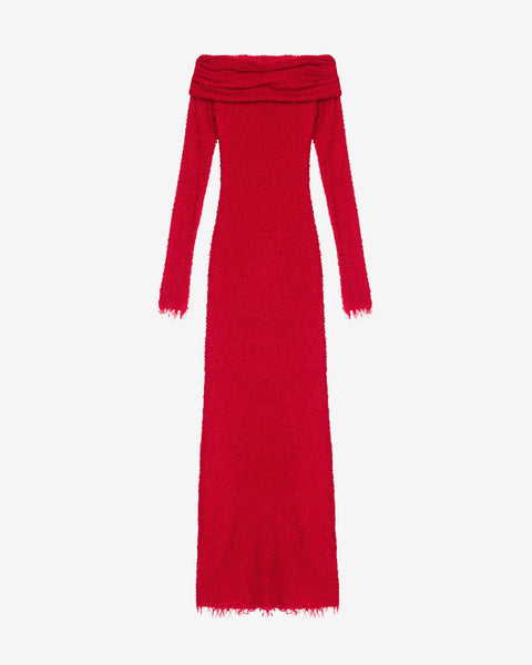 ワンピース ISABEL MARANT Woman Dress Red RO0648FEC1J06I LREC ISABEL MARANT Volgane cutout ruched stretch-jersey midi