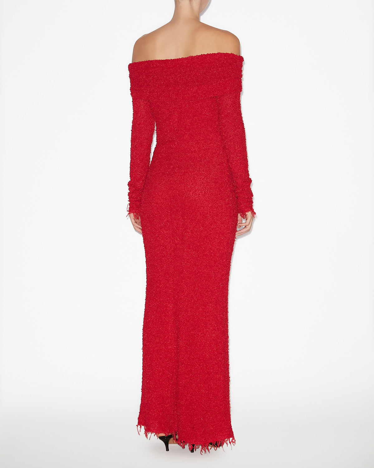 Ormany long bouclé jersey dress - Red - Woman - 3
