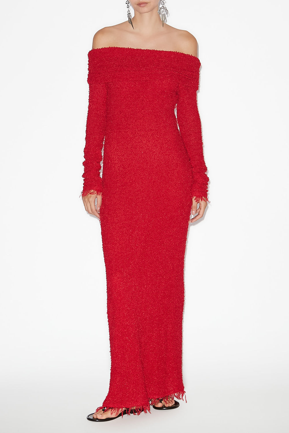 Robe longue ormany en jersey bouclé - Rouge - Woman - 2