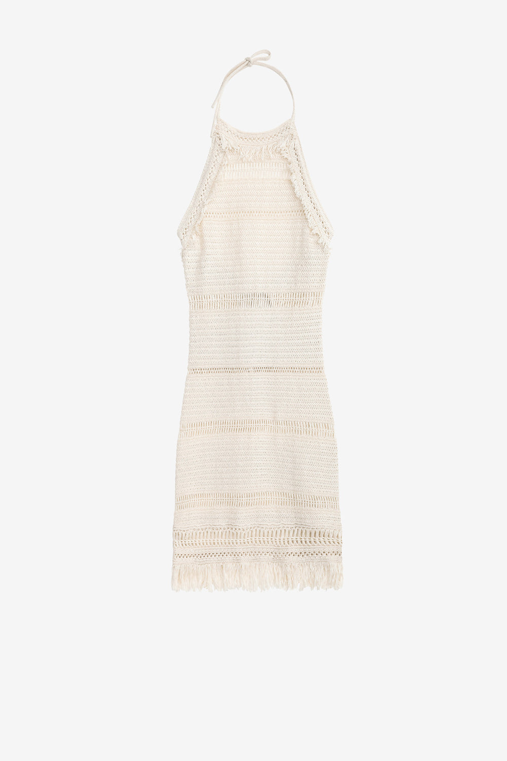 Aralia open back macramé knit dress - Ecru - Woman - 1