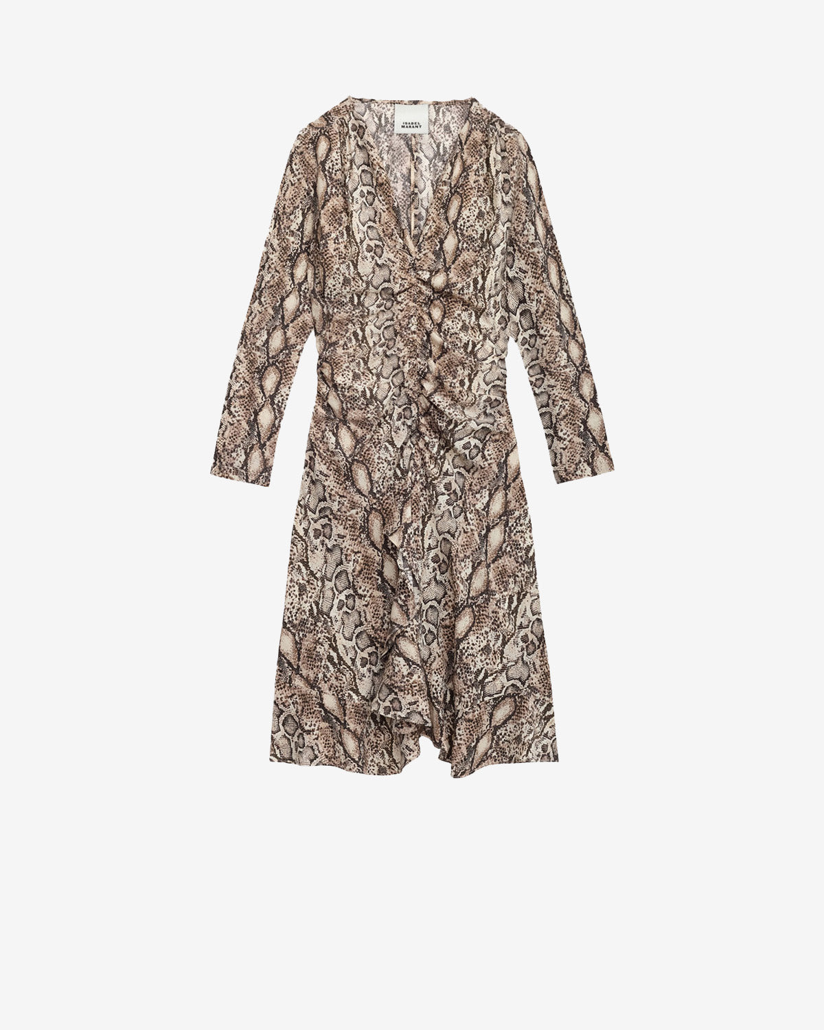 Octavia short gathered printed silk dress - Natural - Woman - 5