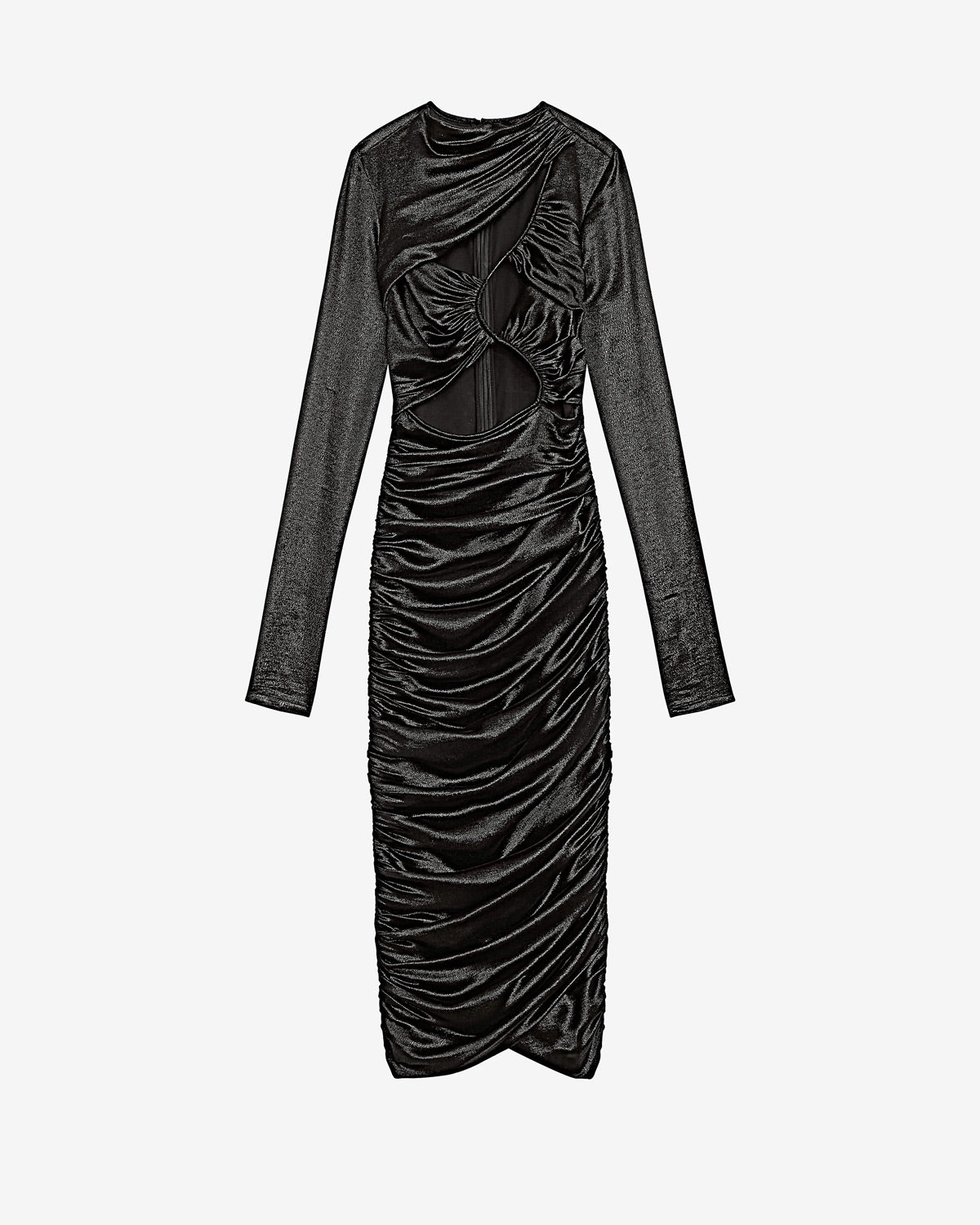 Robe drapée rayana en soie et lurex - Noir - Woman - 4