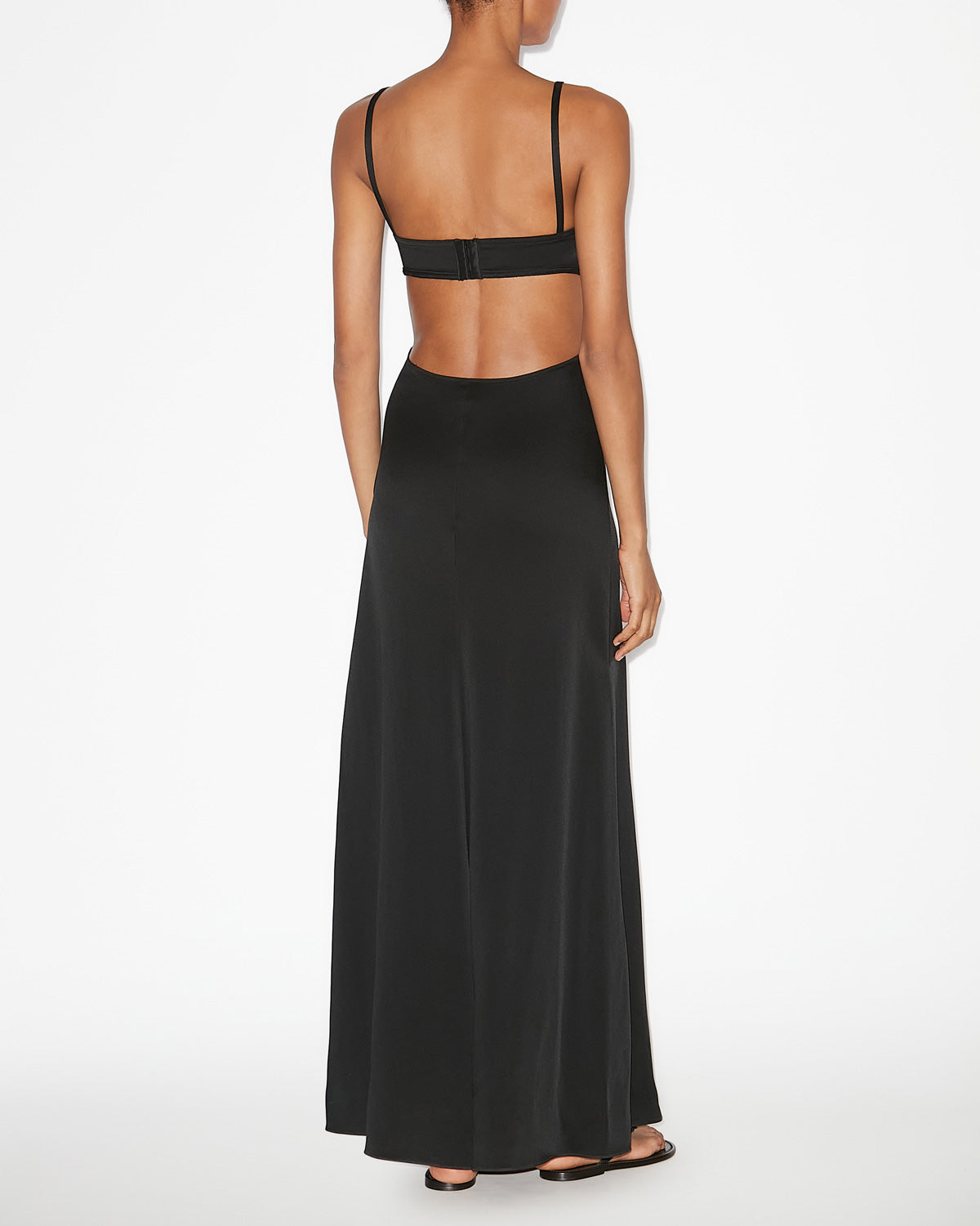 Langes kleid kandis aus satin - Schwarz - Woman - 3