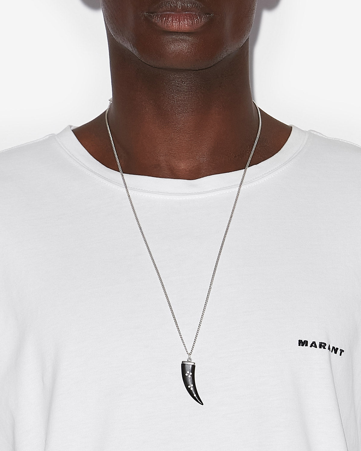 Maji chain necklace Man Black and silver 1