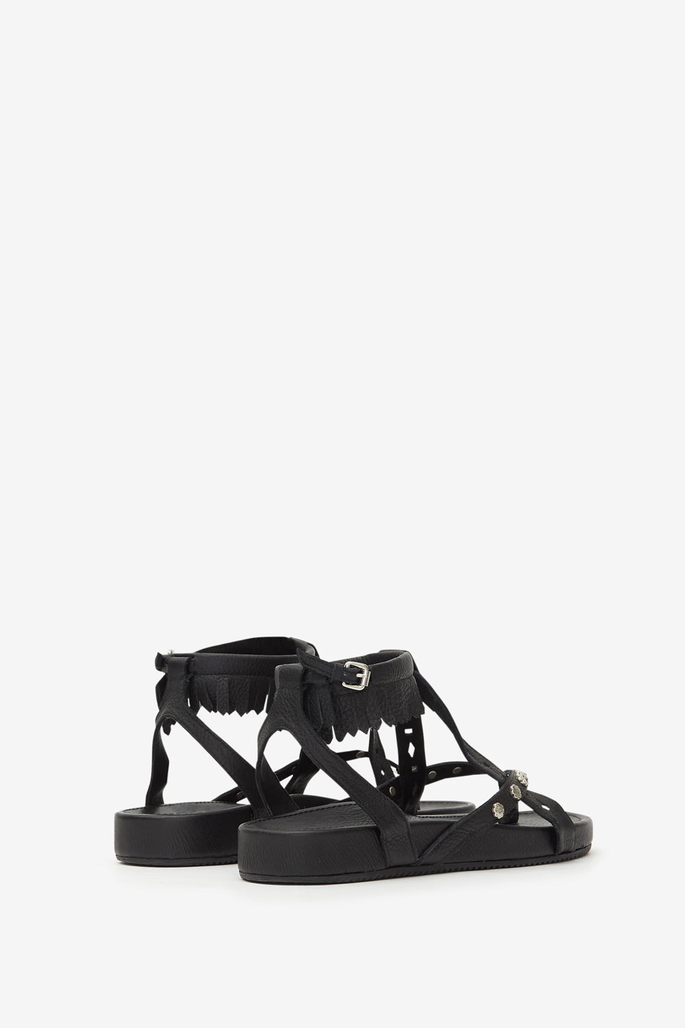 Sandalias de cuero suave granulado silya - Negro - Woman - 2